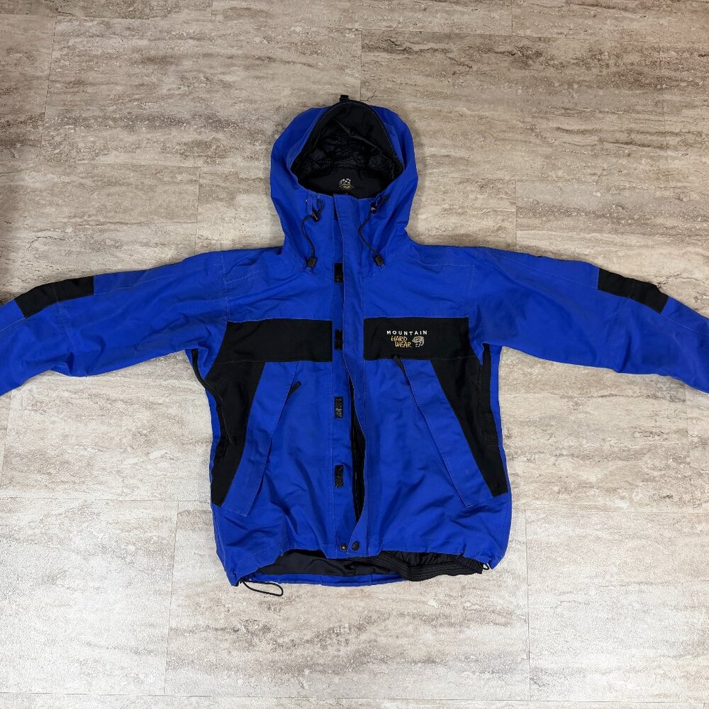 Mountain Hardwear Exposure Gore-Tex Shell Parka Jacket Blue Black Mens Size XS